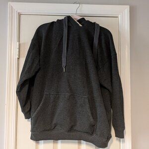 Aerie dark gray sweatshirt with fuzzy hood